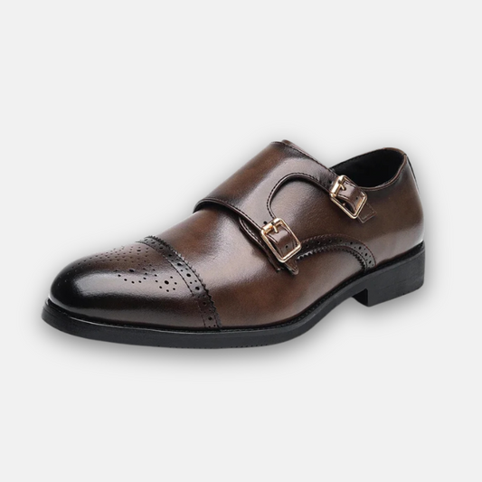Men’s Double Monk Strap Leather Shoes – The Elegance of Detail | Othier