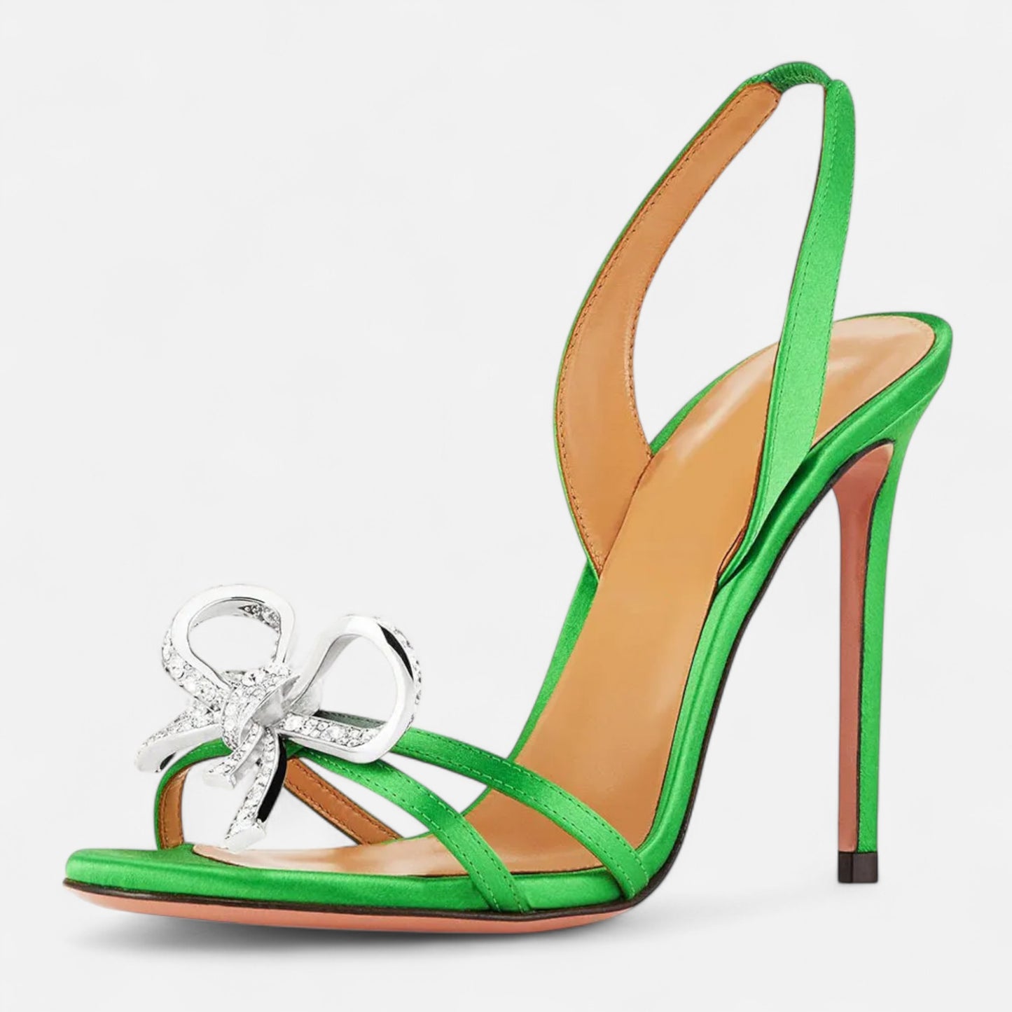 Sandales femme à talon haut – Nœud et strass élégants | Othier
