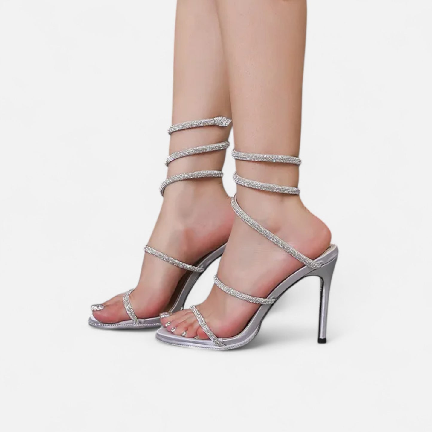 Sandales femme à talon aiguille – Éclat strass & élégance | Othier
