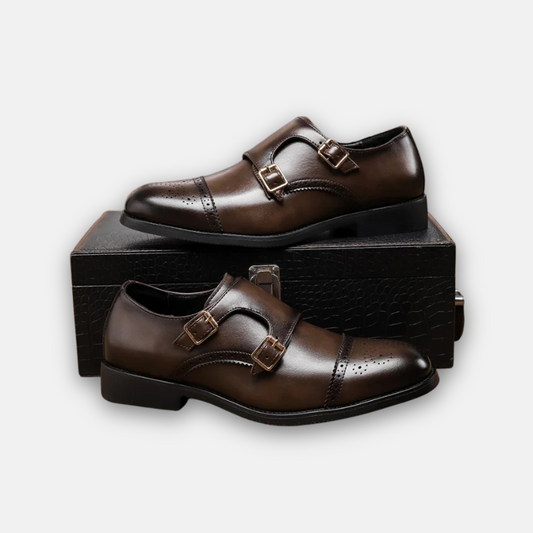 Men’s Double Monk Strap Leather Shoes – The Elegance of Detail | Othier