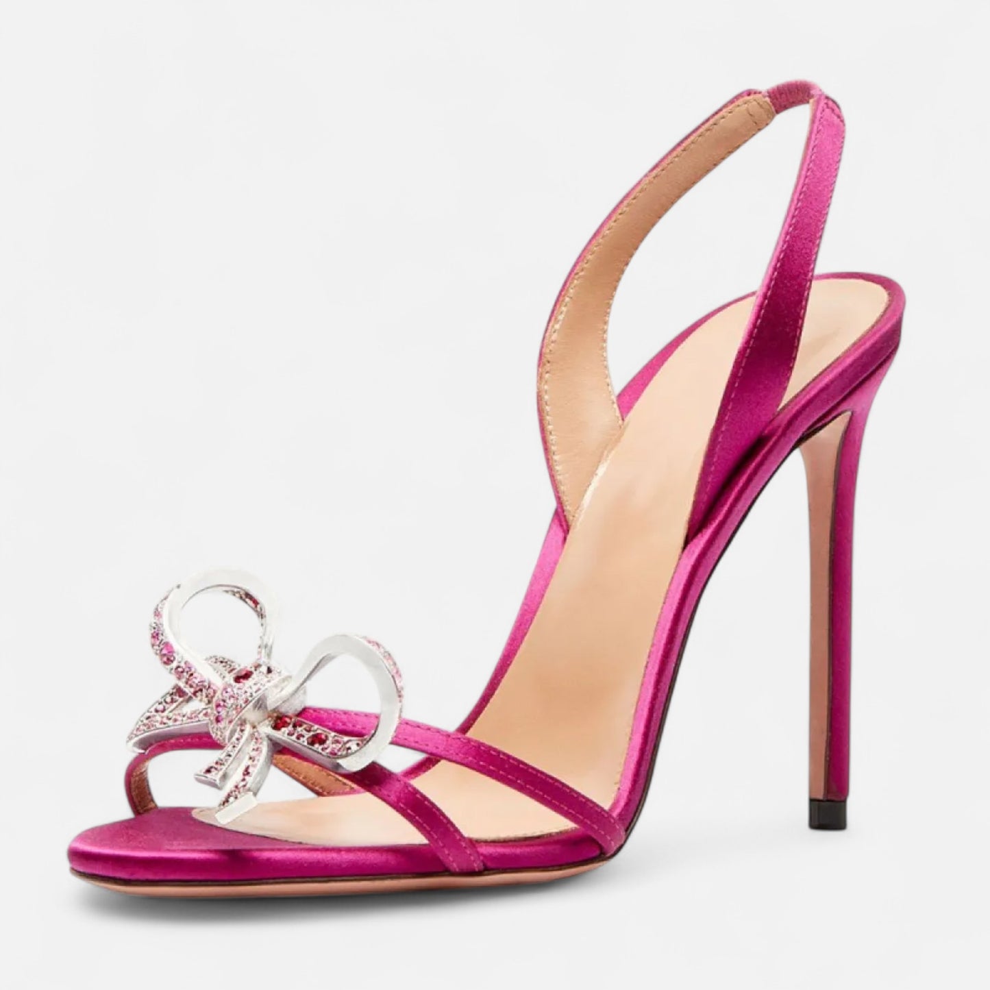 Sandales femme à talon haut – Nœud et strass élégants | Othier