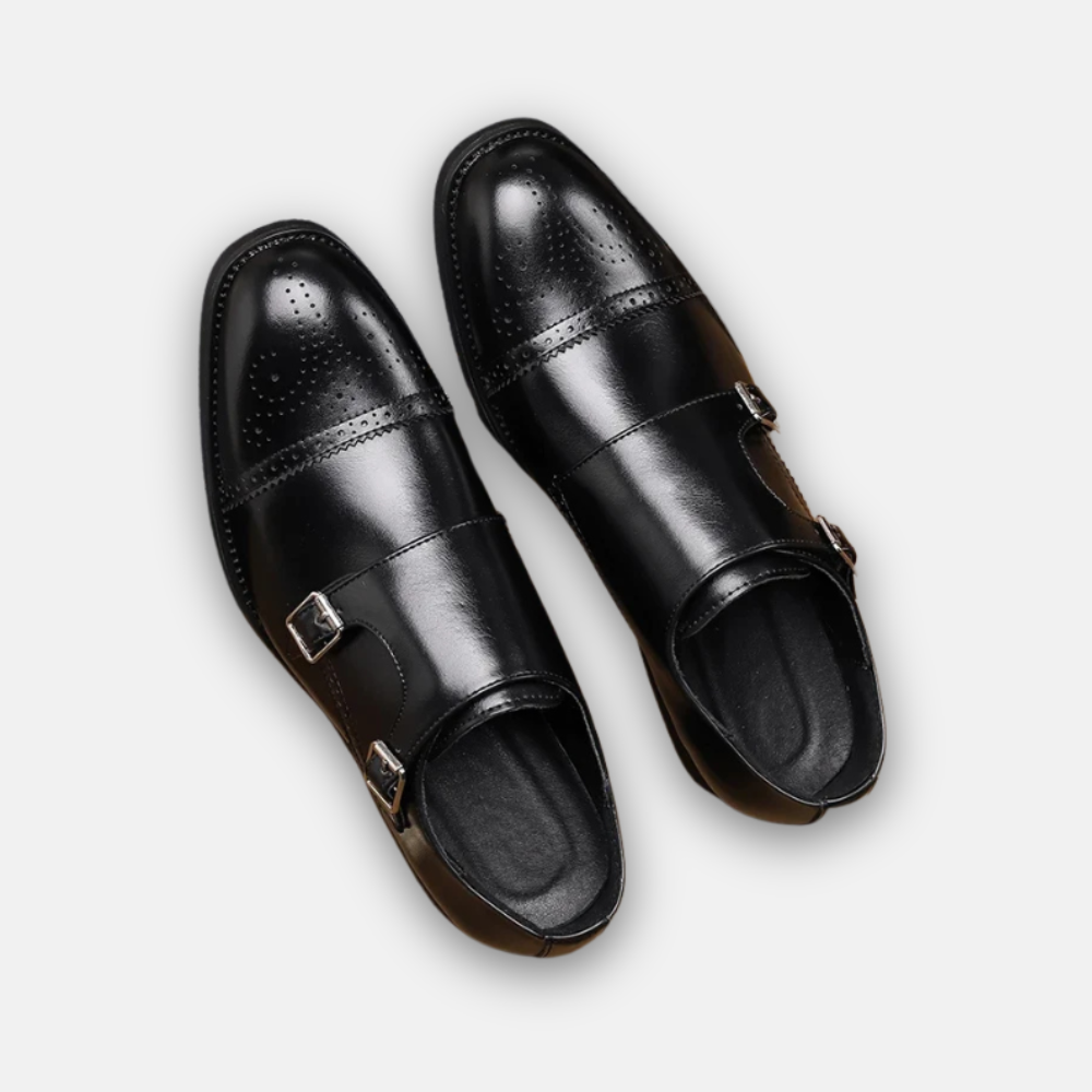 Men’s Double Monk Strap Leather Shoes – The Elegance of Detail | Othier