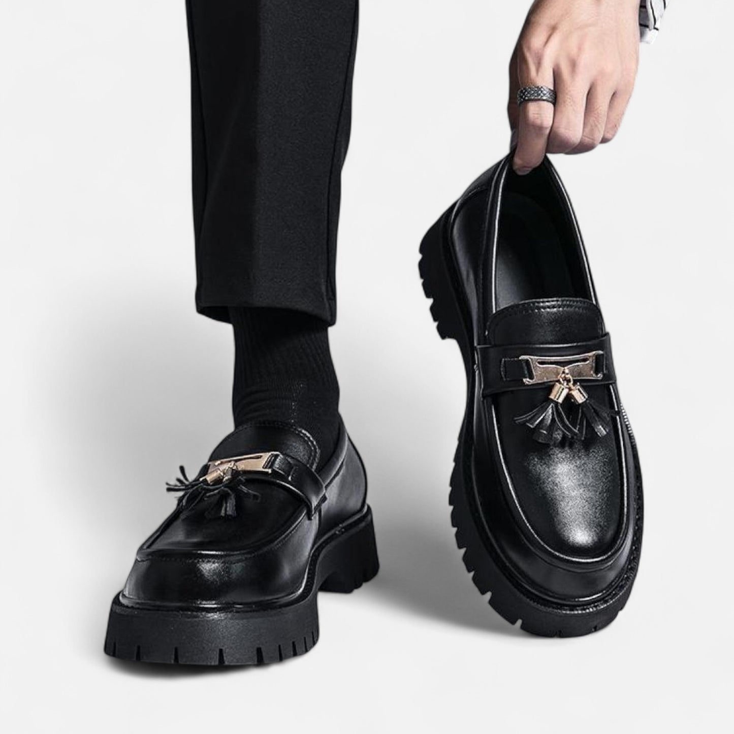 Chaussures homme style britannique – Cuir noir élégant | Othier