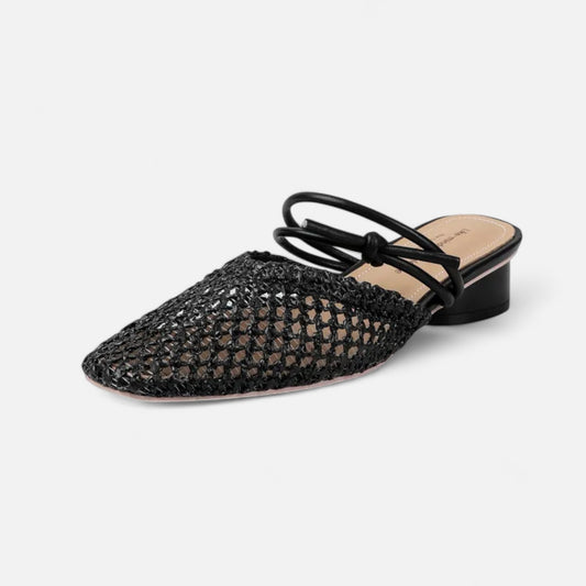 Women’s Square-Toe Mules – French Retro Elegance | Othier