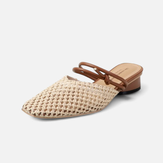 Women’s Square-Toe Mules – French Retro Elegance | Othier
