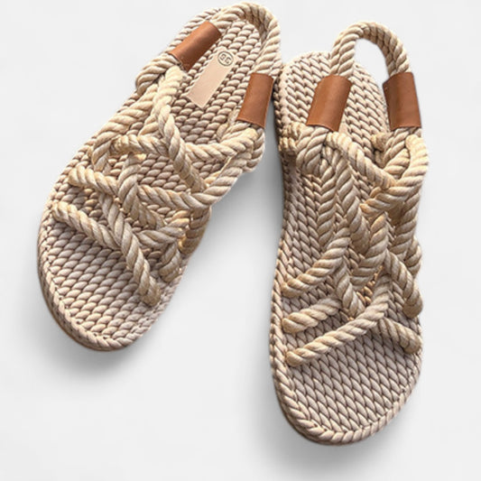 Othier | Sandales Tressées Style Romain pour Femme – Esprit Méditerranéen, Élégance Naturelle