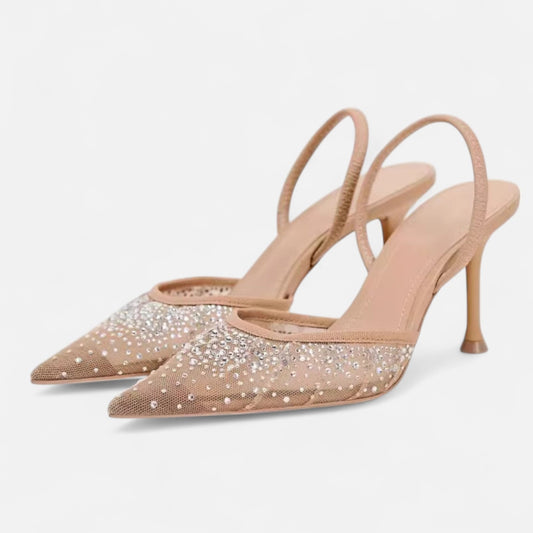 Othier | Escarpins Élégants en Résille Brillante pour Femme – Style Haute Couture, Allure Lumineuse